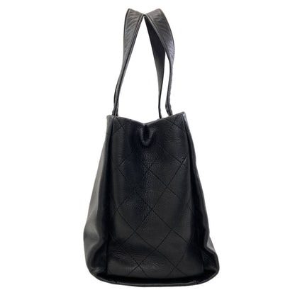 CHANEL COCO Mark SilverHardware Tote Bag Grained Calfskin Skin Ladies [Used]