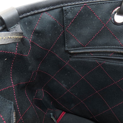 CHANEL On the Road Wild Stitch SilverHardware Tote Bag Grained Calfskin Skin Ladies [Used]