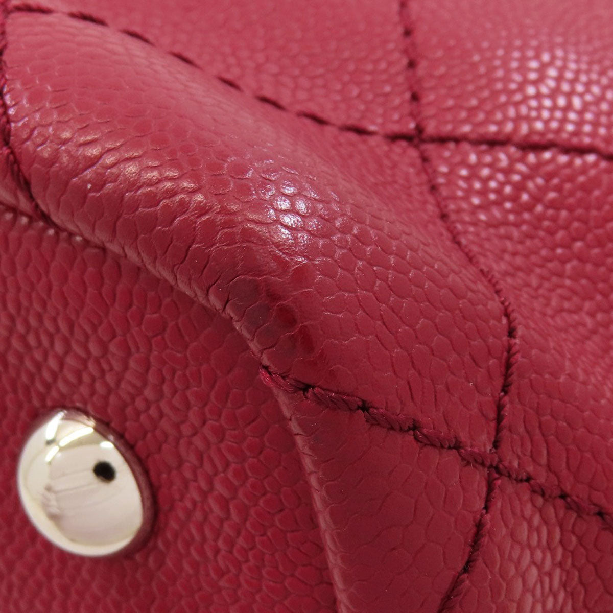 CHANEL On the Road Wild Stitch SilverHardware Tote Bag Grained Calfskin Skin Ladies [Used]