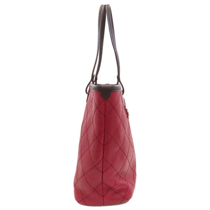 CHANEL On the Road Wild Stitch SilverHardware Tote Bag Grained Calfskin Skin Ladies [Used]
