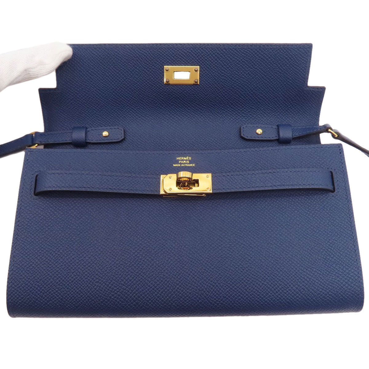 HERMES Kelly To Go Gold Hardware Long wallet (with coin pocket) Epsom Ladies [Used]