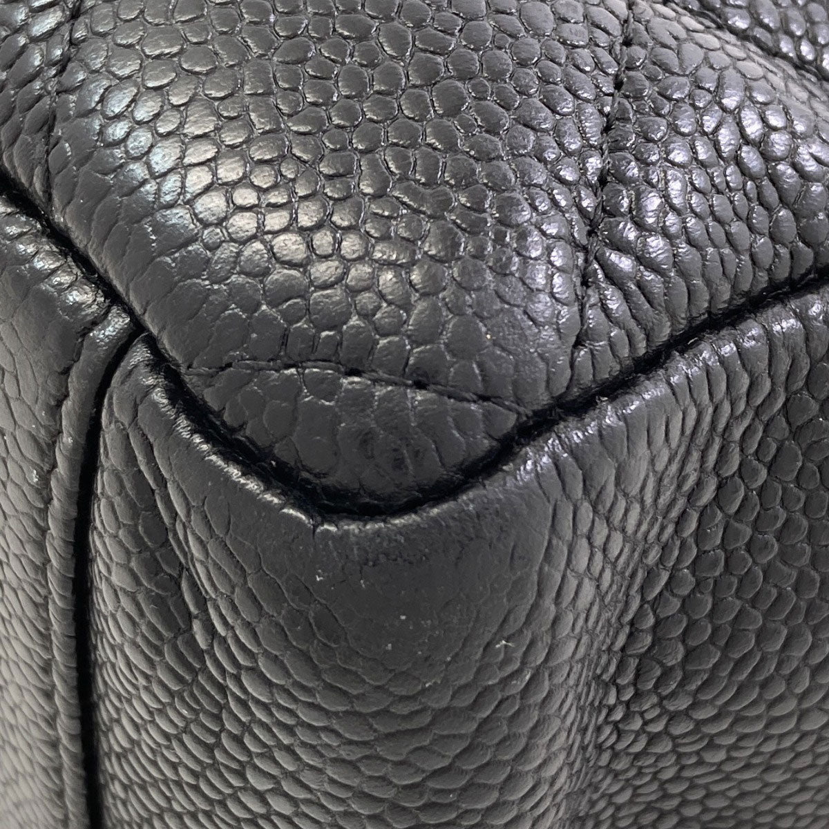 CHANEL Petit Shopping PST Matelasse GoldHardware Tote Bag Grained Calfskin Skin Ladies [Used]