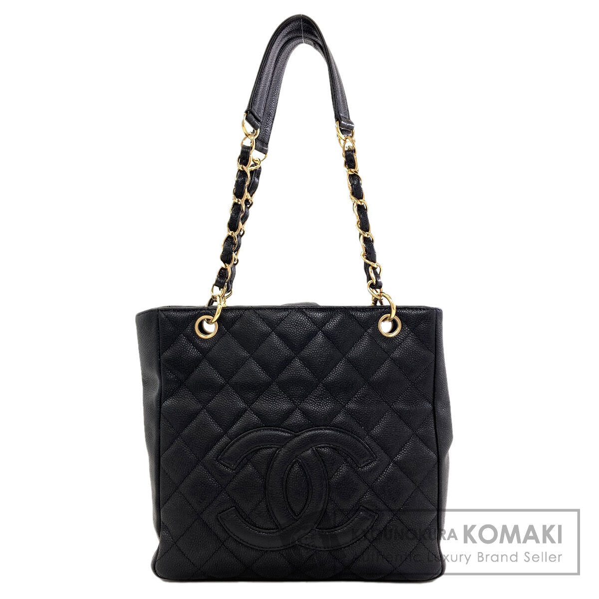 CHANEL Petit Shopping PST Matelasse GoldHardware Tote Bag Grained Calfskin Skin Ladies [Used]