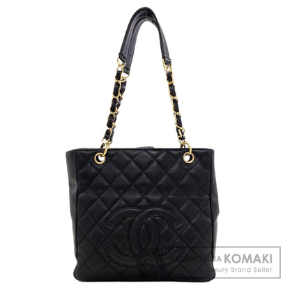 CHANEL Petit Shopping PST Matelasse GoldHardware Tote Bag Grained Calfskin Skin Ladies [Used]