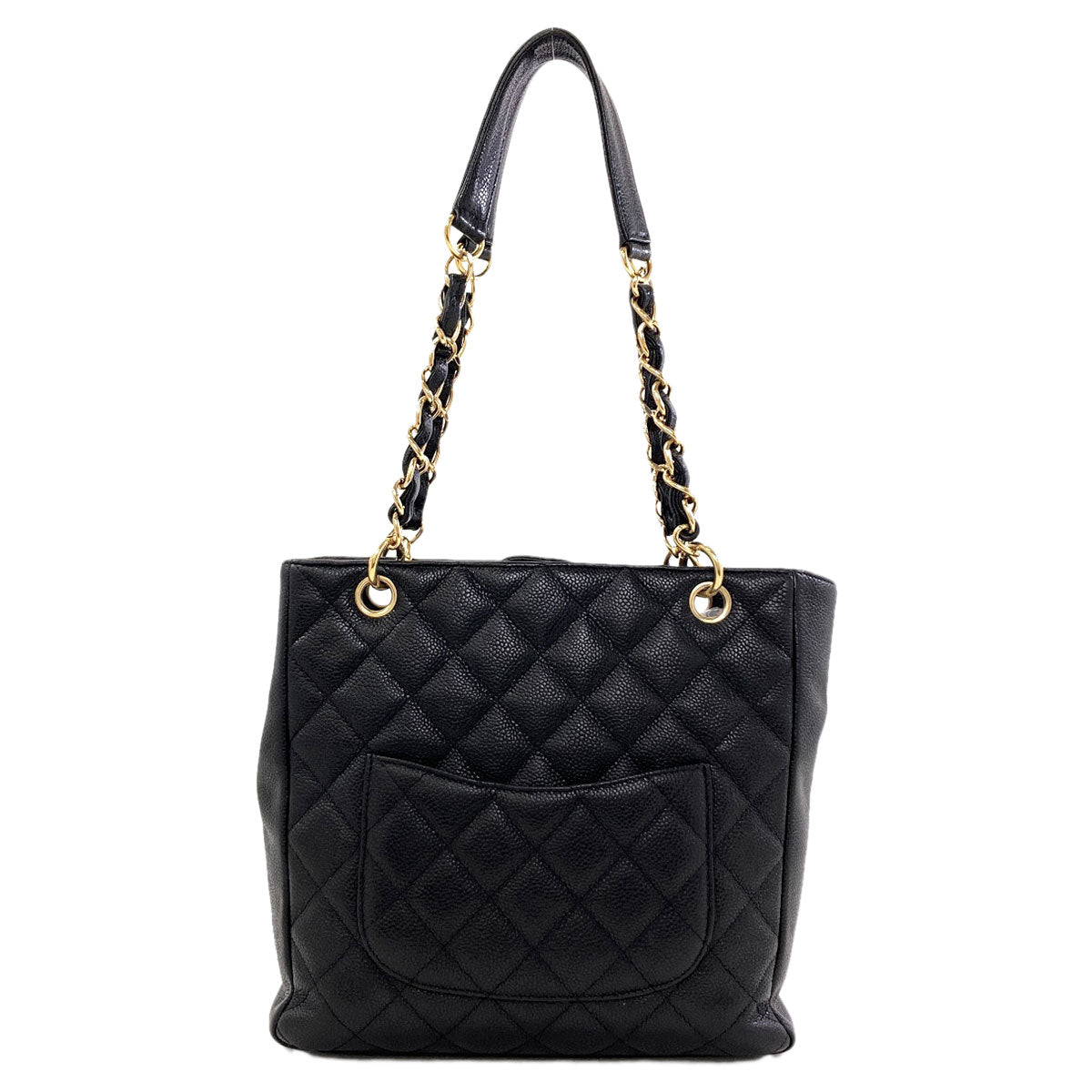 CHANEL Petit Shopping PST Matelasse GoldHardware Tote Bag Grained Calfskin Skin Ladies [Used]
