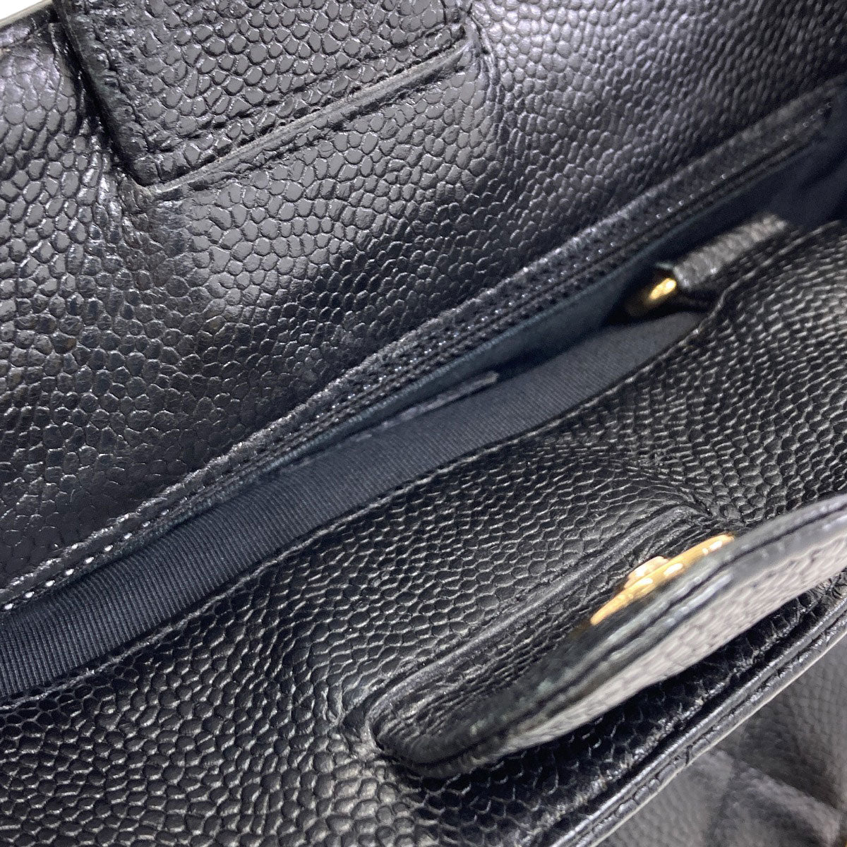 CHANEL Petit Shopping PST Matelasse GoldHardware Tote Bag Grained Calfskin Skin Ladies [Used]