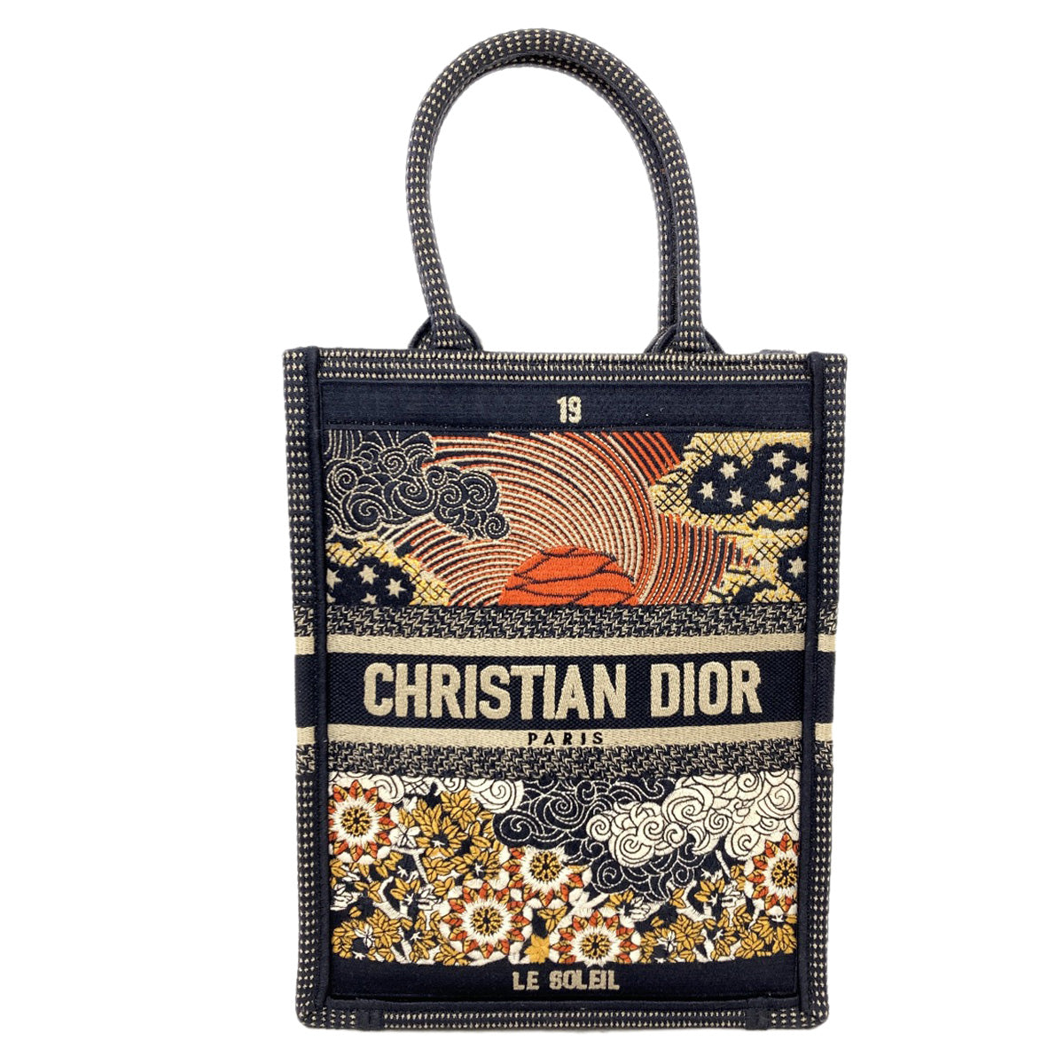 CHRISTIAN DIOR Mini Vertical Book Tote Handbag Canvas Ladies [Used]