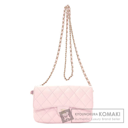 CHANEL AP2096 GoldHardware Flap Phone Case Shoulder Bag Grained Calfskin Skin Ladies [Used]