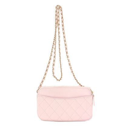 CHANEL AP2096 GoldHardware Flap Phone Case Shoulder Bag Grained Calfskin Skin Ladies [Used]