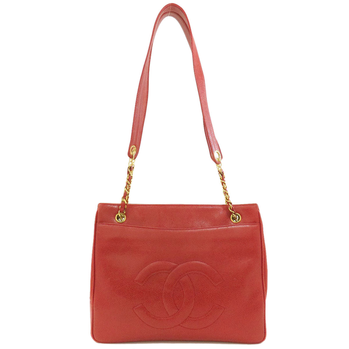 CHANEL COCO Mark GoldHardware Tote Bag Grained Calfskin Skin Ladies [Used]