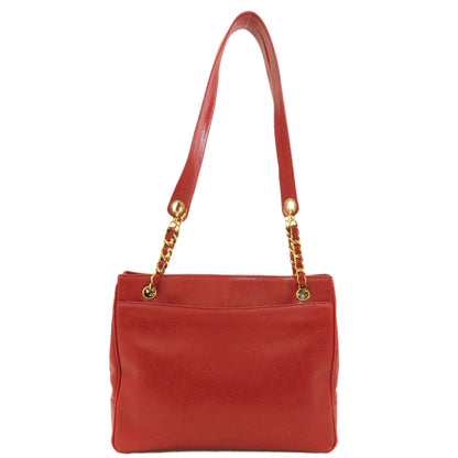 CHANEL COCO Mark GoldHardware Tote Bag Grained Calfskin Skin Ladies [Used]