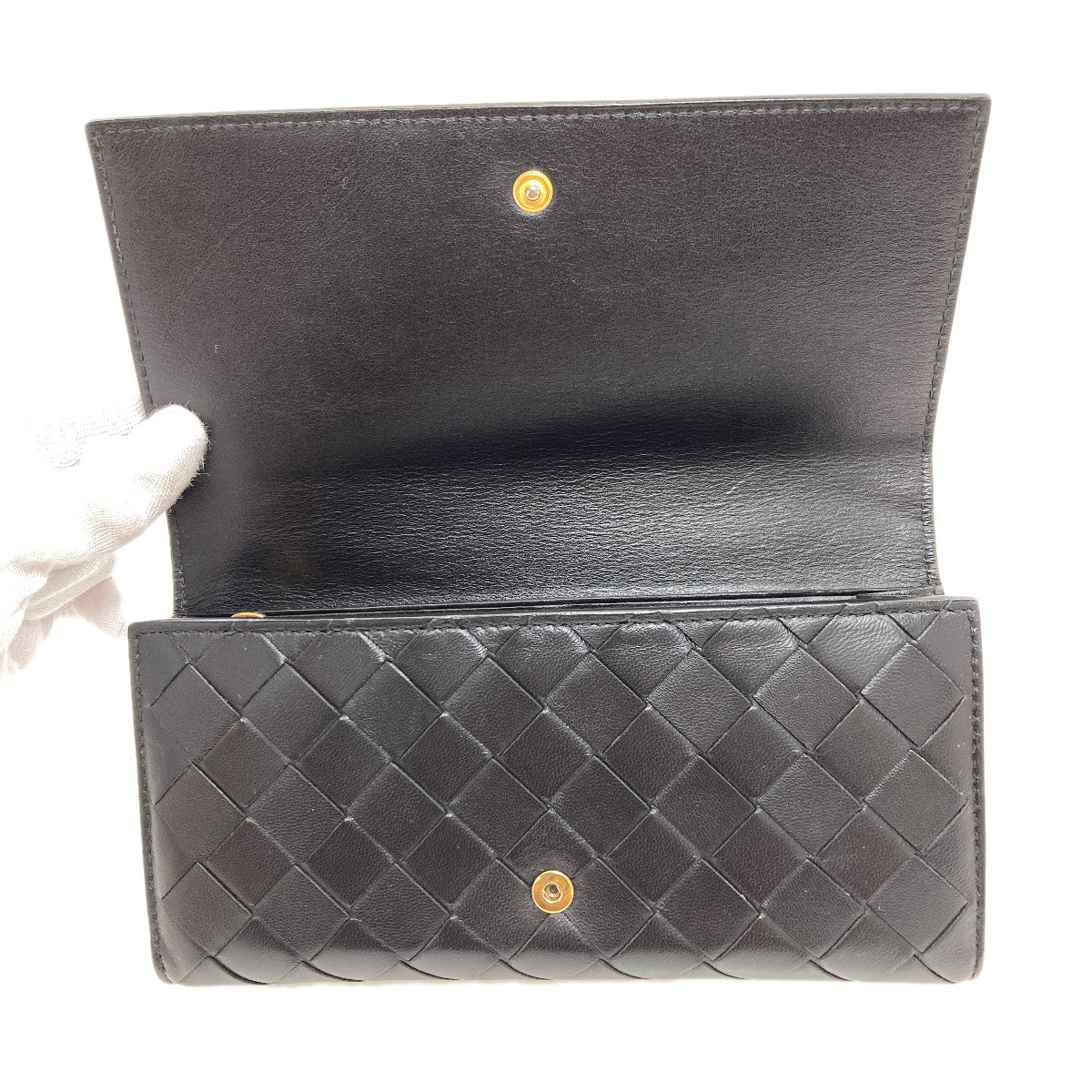 BOTTEGA VENETA Intrecciato Long wallet (with coin pocket) Leather Ladies [Used]
