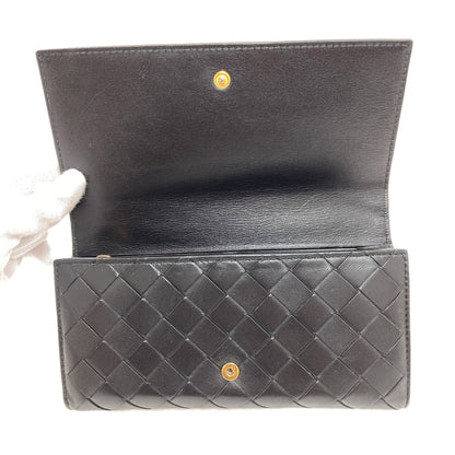 BOTTEGA VENETA Intrecciato Long wallet (with coin pocket) Leather Ladies [Used]