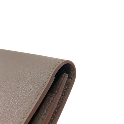 HERMES Citizen Twill Long Etan SilverHardware Long wallet (with coin pocket) Evercolor Ladies [Used]