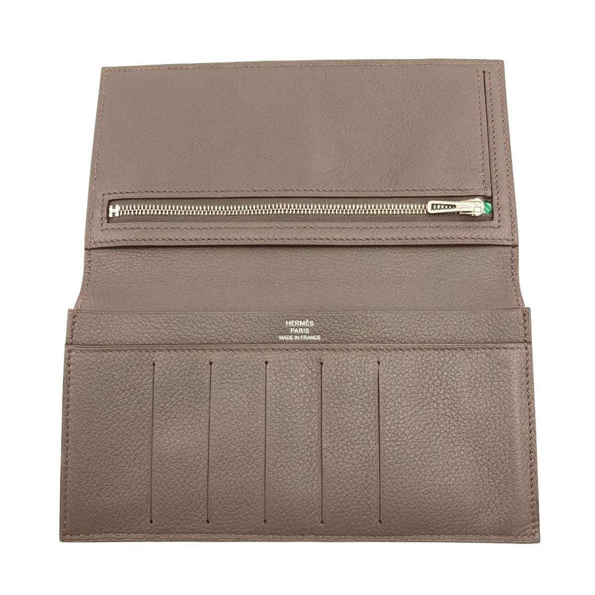 HERMES Citizen Twill Long Etan SilverHardware Long wallet (with coin pocket) Evercolor Ladies [Used]