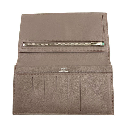 HERMES Citizen Twill Long Etan SilverHardware Long wallet (with coin pocket) Evercolor Ladies [Used]