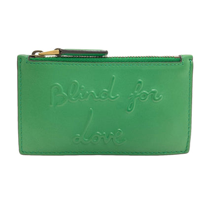 GUCCI 451184 Embossing Card Case Leather Ladies [Used]