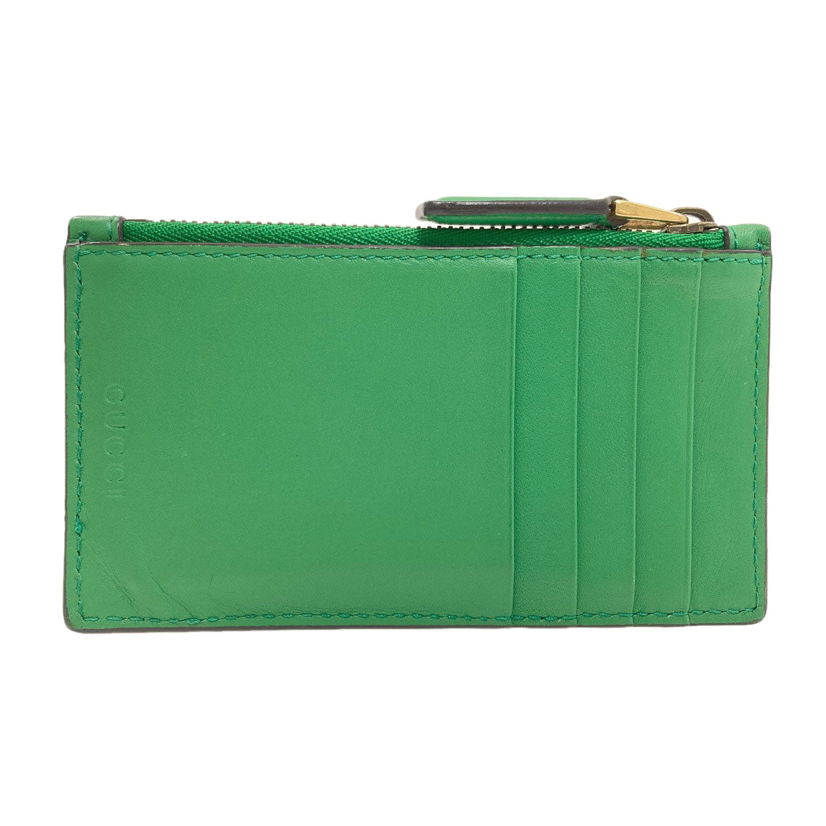 GUCCI 451184 Embossing Card Case Leather Ladies [Used]