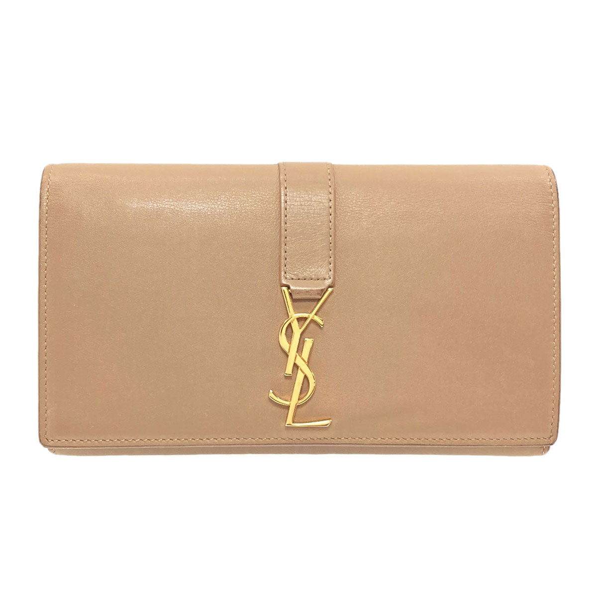SAINT LAURENT Cassandra Long wallet (with coin pocket) Leather Ladies [Used]