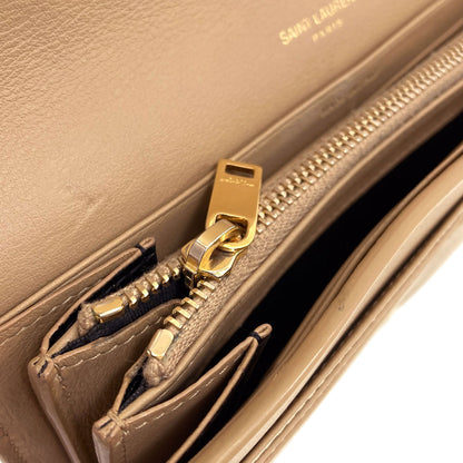 SAINT LAURENT Cassandra Long wallet (with coin pocket) Leather Ladies [Used]