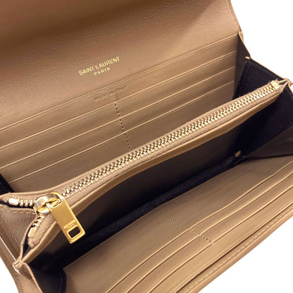 SAINT LAURENT Cassandra Long wallet (with coin pocket) Leather Ladies [Used]