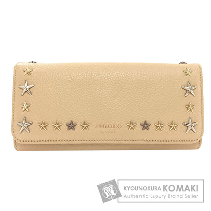 Jimmy Choo Star motif studs Long wallet (with coin pocket) Leather Ladies [Used]