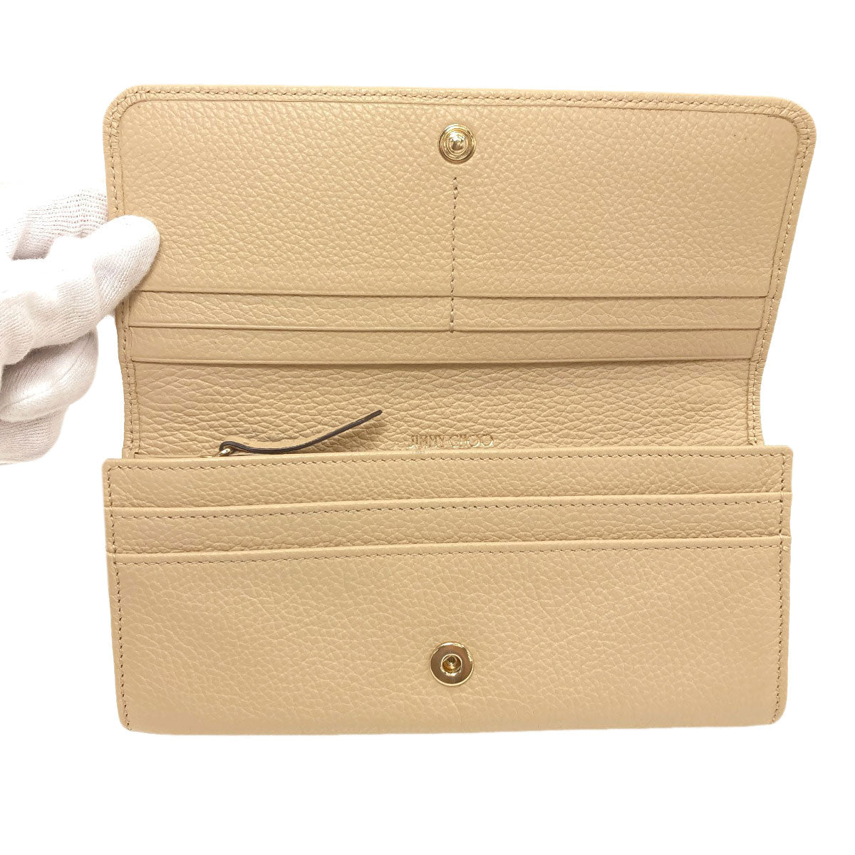 Jimmy Choo Star motif studs Long wallet (with coin pocket) Leather Ladies [Used]