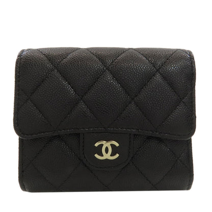 CHANEL Matelasse SilverHardware Bifold Wallet with Coin Pocket Grained Calfskin Skin Ladies [Used]