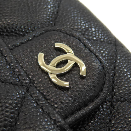 CHANEL Matelasse SilverHardware Bifold Wallet with Coin Pocket Grained Calfskin Skin Ladies [Used]