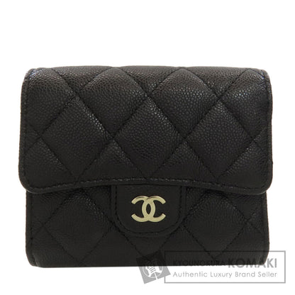 CHANEL Matelasse SilverHardware Bifold Wallet with Coin Pocket Grained Calfskin Skin Ladies [Used]