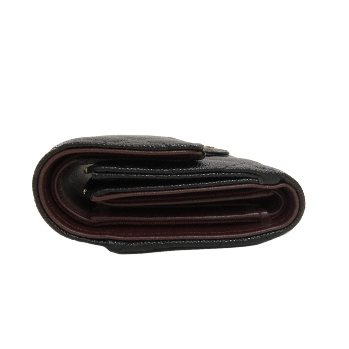 CHANEL Matelasse SilverHardware Bifold Wallet with Coin Pocket Grained Calfskin Skin Ladies [Used]