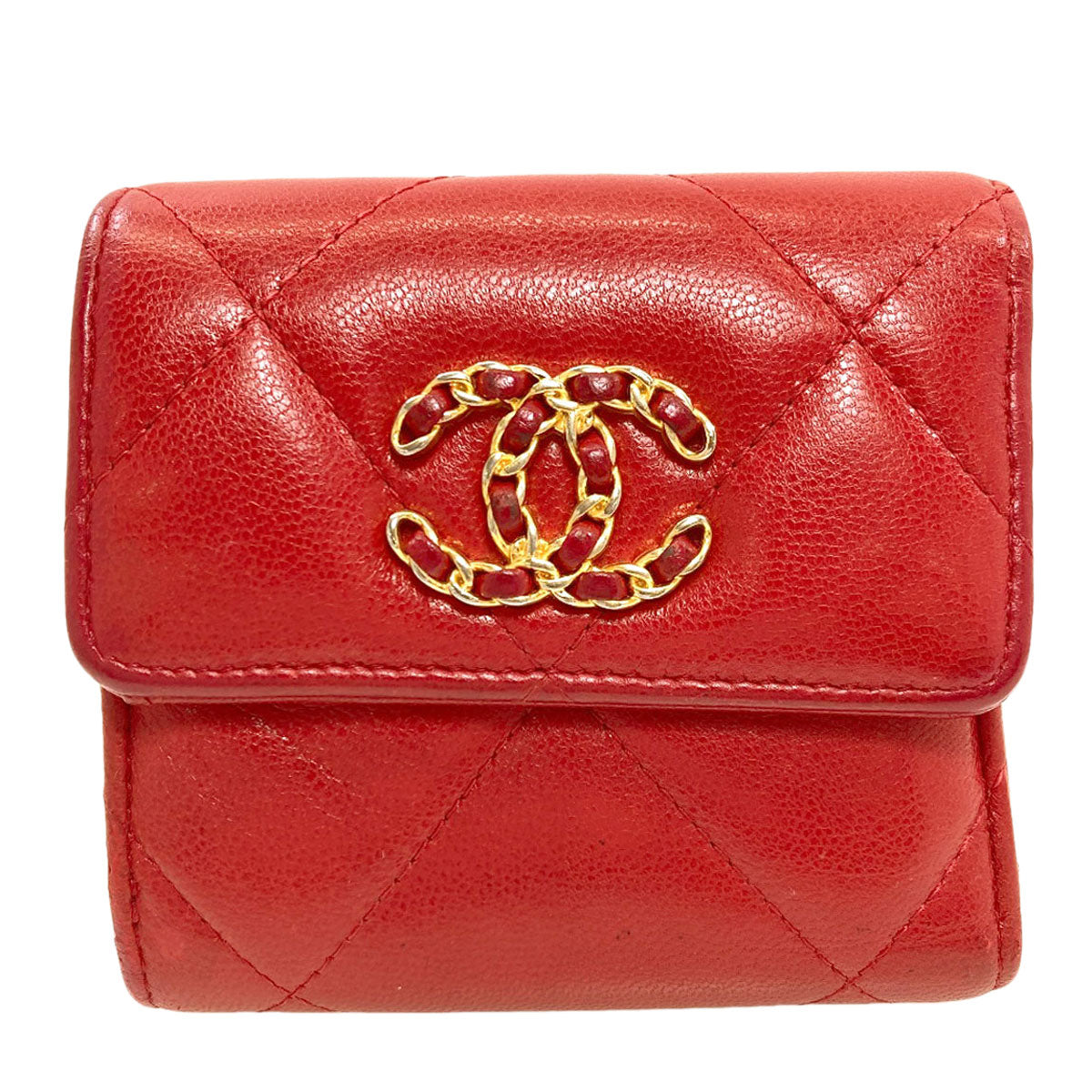 CHANEL Chanel 19 Small Flap Wallet Bifold Wallet with Coin Pocket Lambskin Ladies [Used]