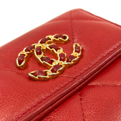 CHANEL Chanel 19 Small Flap Wallet Bifold Wallet with Coin Pocket Lambskin Ladies [Used]