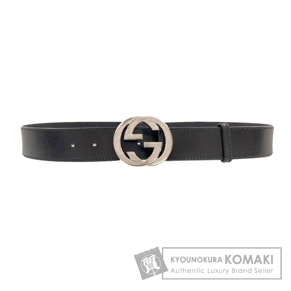 GUCCI 114984 Interlocking G belt Leather mens [Used]