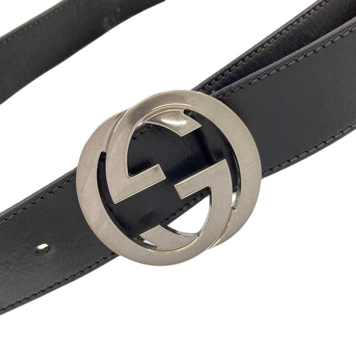 GUCCI 114984 Interlocking G belt Leather mens [Used]