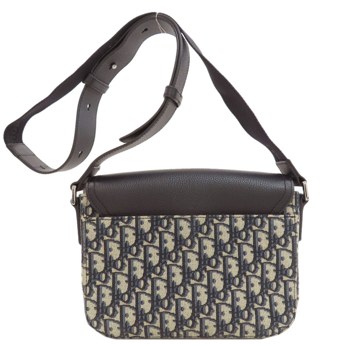 CHRISTIAN DIOR Saddle flap messenger bag Shoulder Bag Grained Calfskin Skin CanvasLadies [Used]