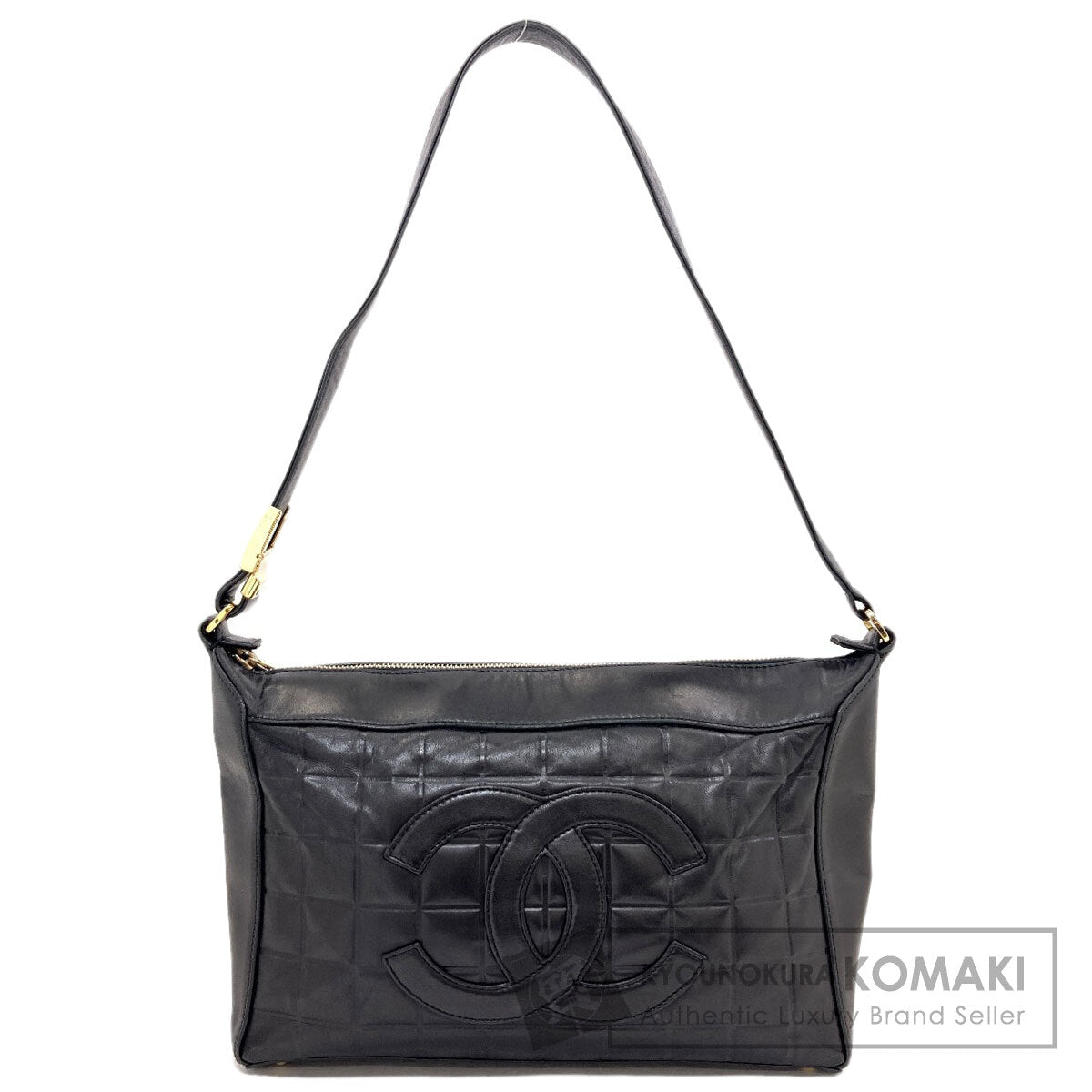 CHANEL Chocolate bar COCO Mark GoldHardware Shoulder Bag Lambskin Ladies [Used]