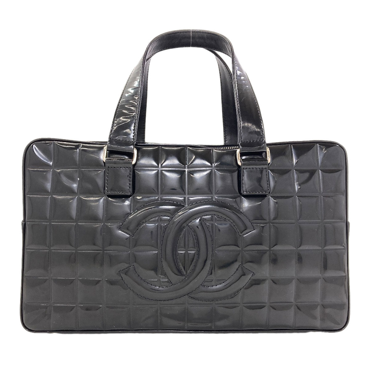 CHANEL Choco Bar SilverHardware Tote Bag Enamel Ladies [Used]
