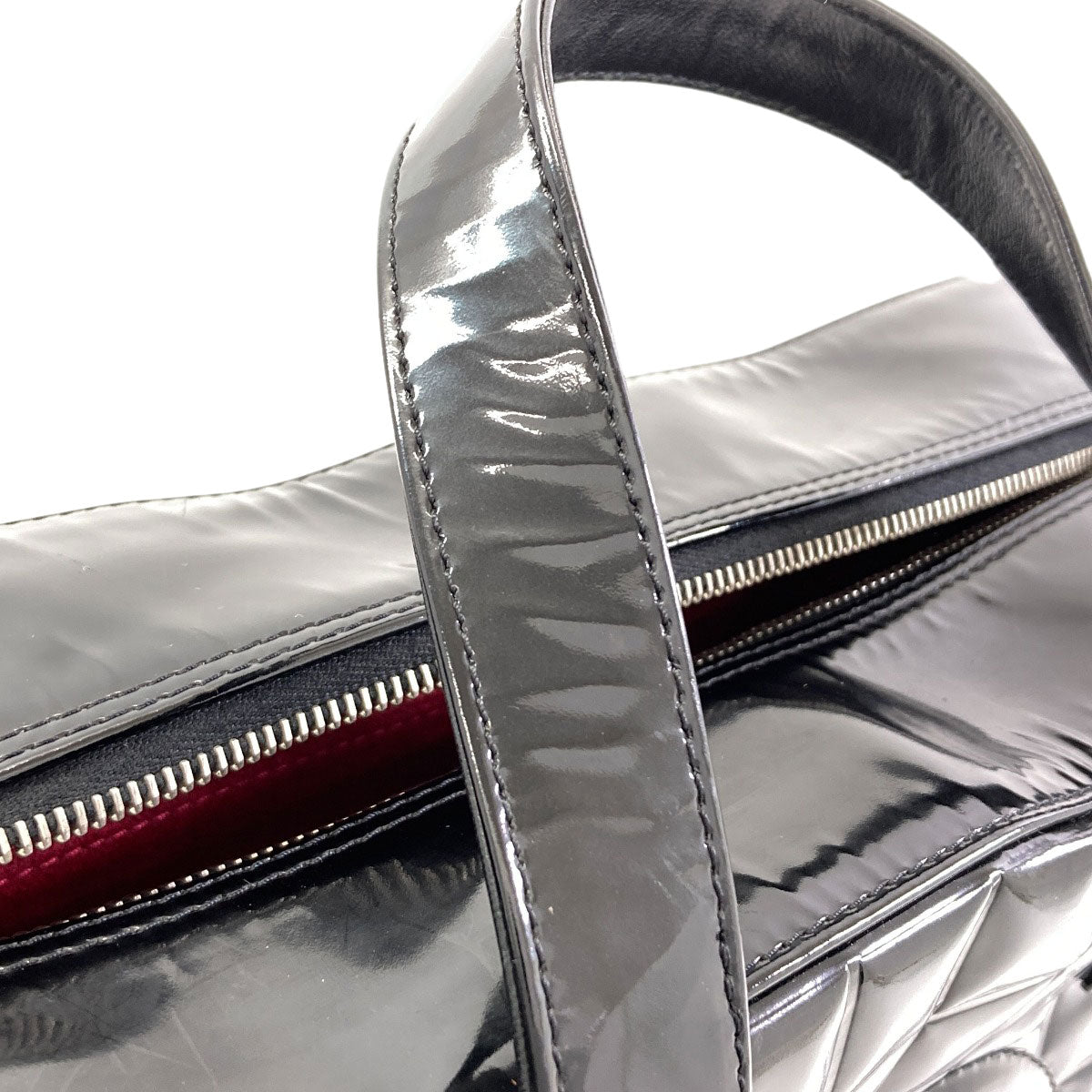 CHANEL Choco Bar SilverHardware Tote Bag Enamel Ladies [Used]