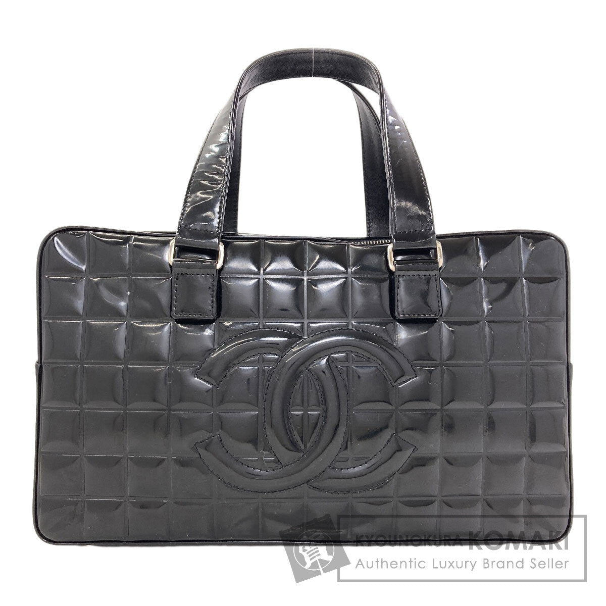 CHANEL Choco Bar SilverHardware Tote Bag Enamel Ladies [Used]