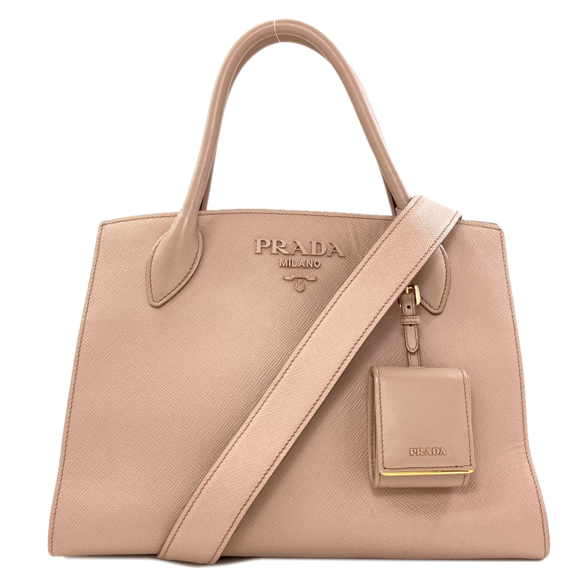 PRADA Monochrome 2WAY Handbag Safiano Ladies [Used]
