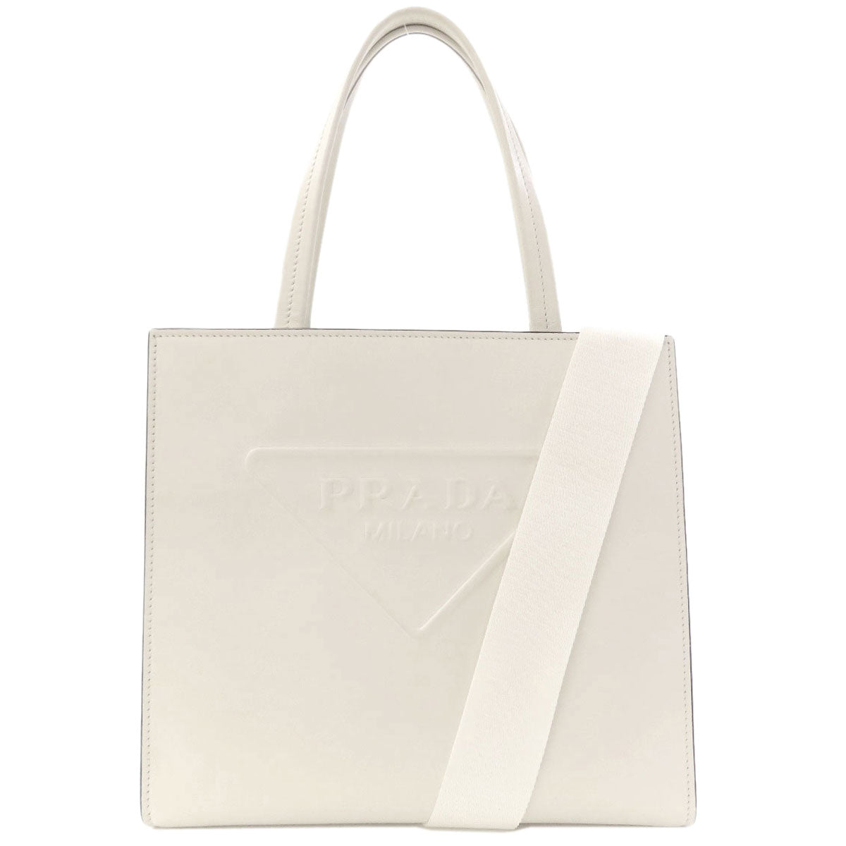 PRADA 1BG382 Triangle logo Handbag Calf Ladies [Used]