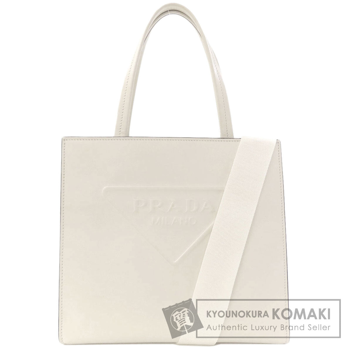 PRADA 1BG382 Triangle logo Handbag Calf Ladies [Used]