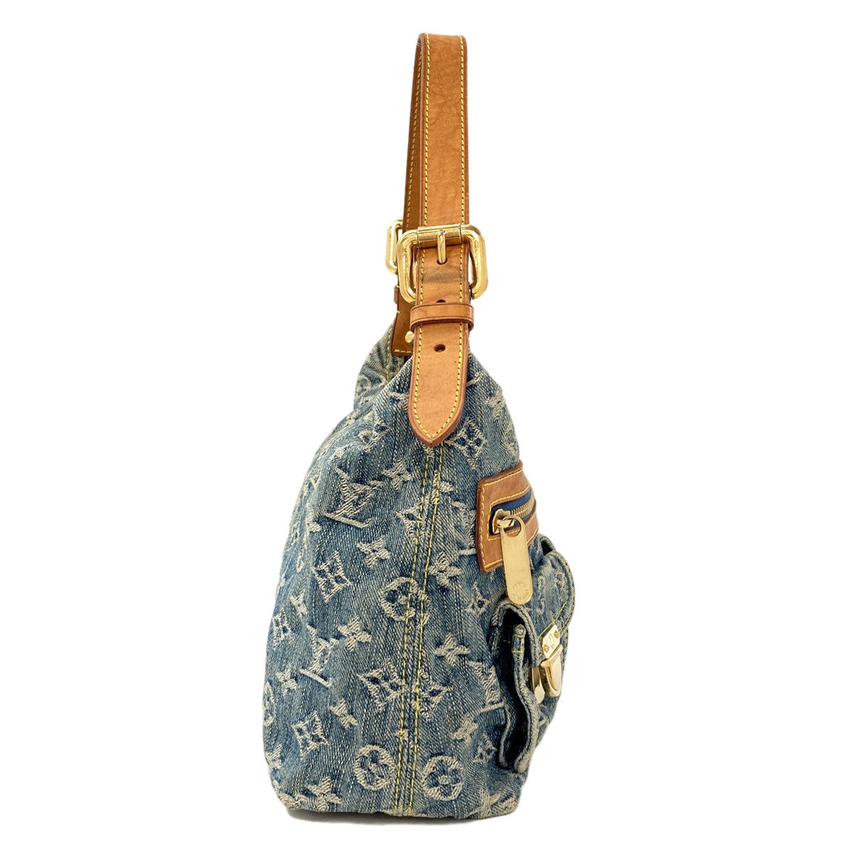 LOUIS VUITTON M95049 Baggy PM Handbag Monogram Denim Ladies [Used]