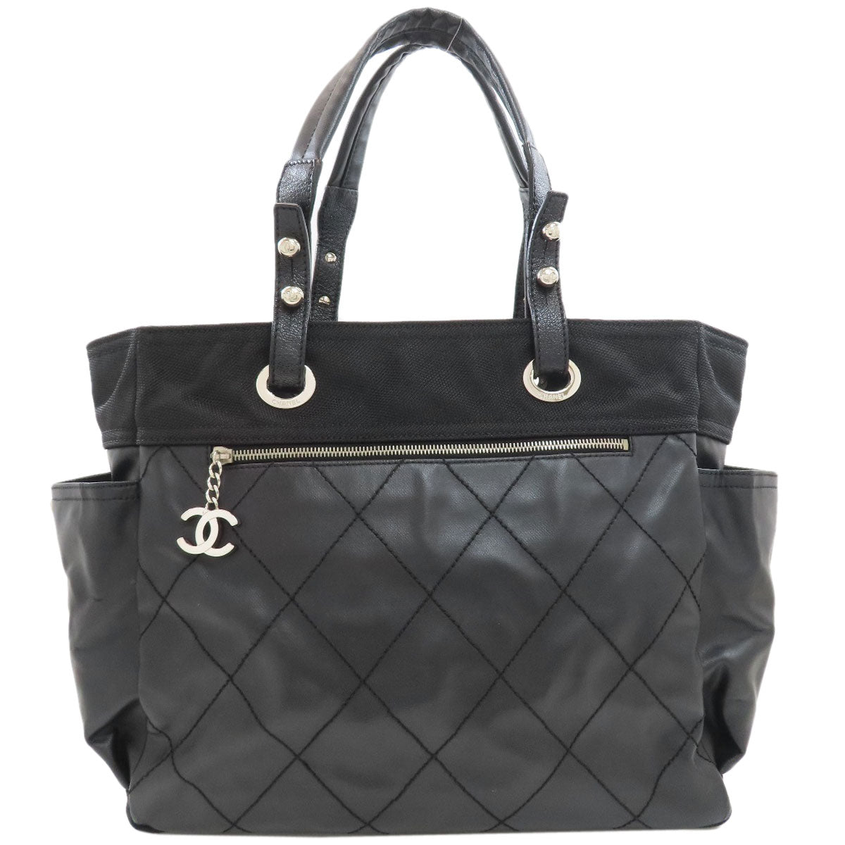 CHANEL Paris Biarritz GM SilverHardware Tote Bag Calf Ladies [Used]