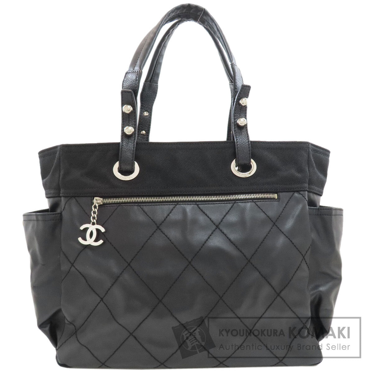 CHANEL Paris Biarritz GM SilverHardware Tote Bag Calf Ladies [Used]