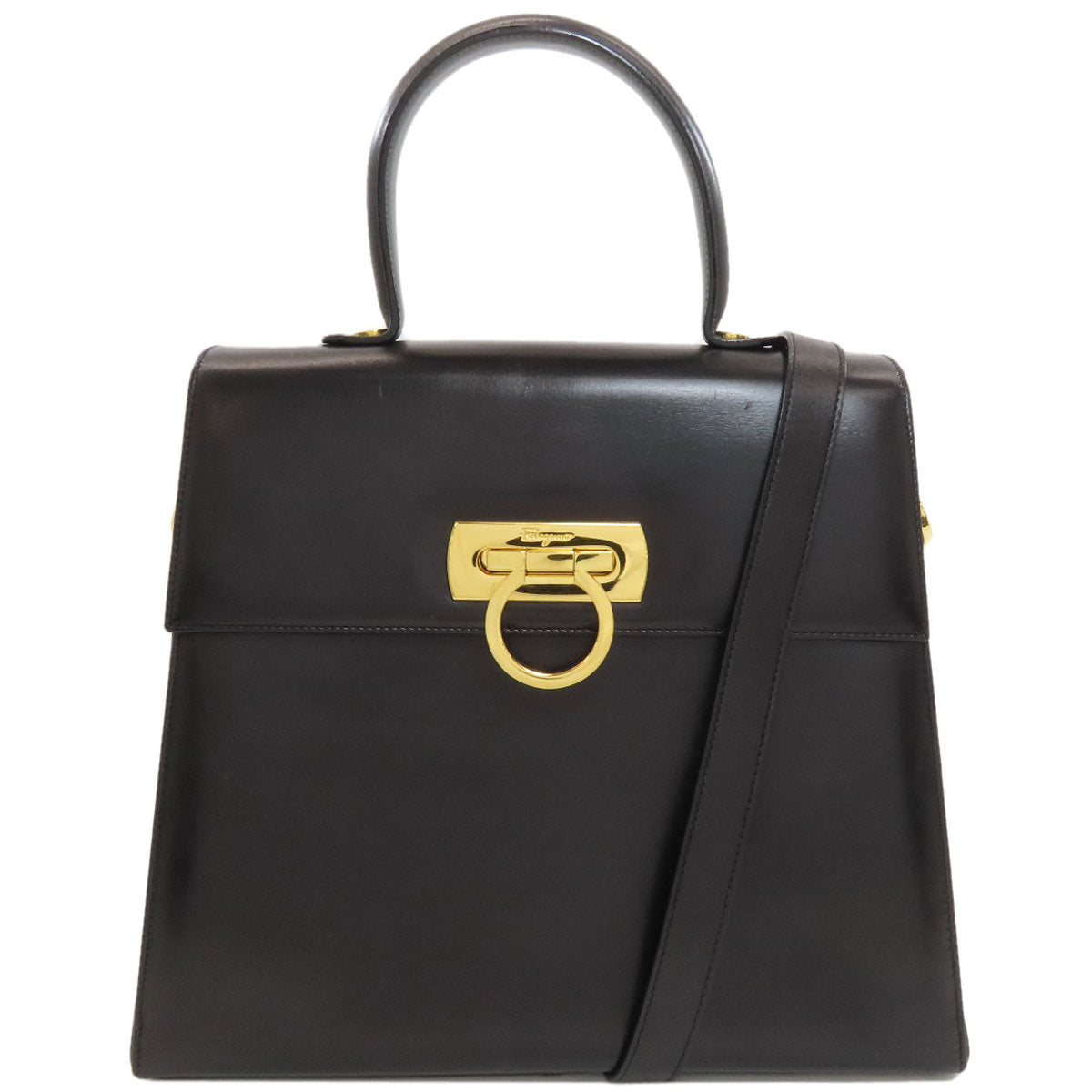 Salvatore Ferragamo Gancini 2WAY Handbag Leather Ladies [Used]