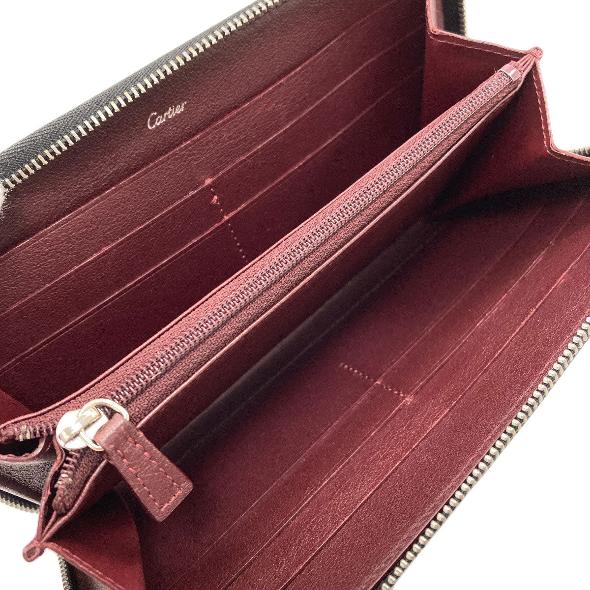 CARTIER Must de Cartier Long wallet (with coin pocket) Leather Ladies [Used]