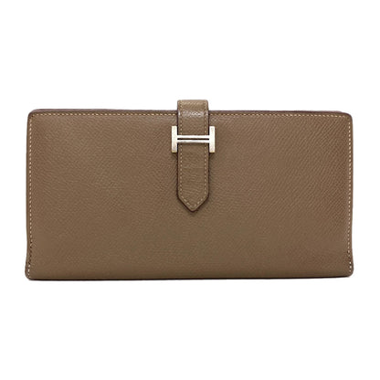 HERMES Bareness Free SilverHardware Long wallet (with coin pocket) Epsom Ladies [Used]