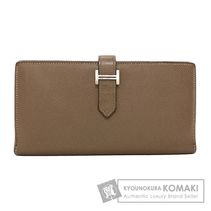 HERMES Bareness Free SilverHardware Long wallet (with coin pocket) Epsom Ladies [Used]